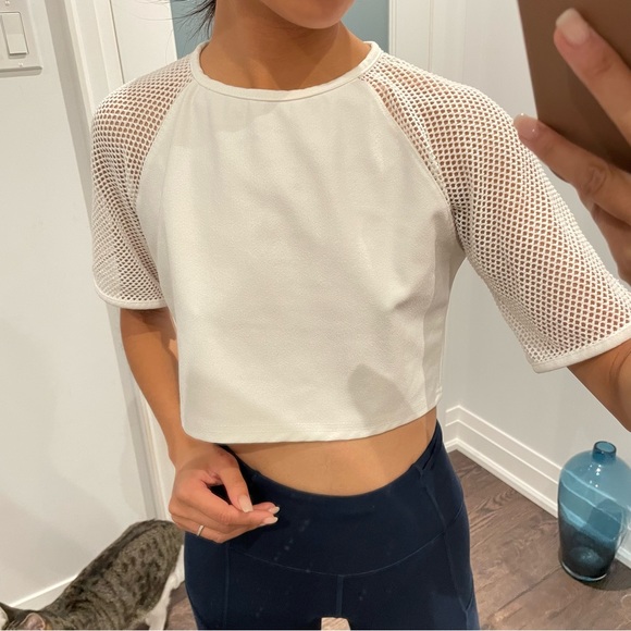Missguided Raglan White Crop Top - Picture 2 of 6